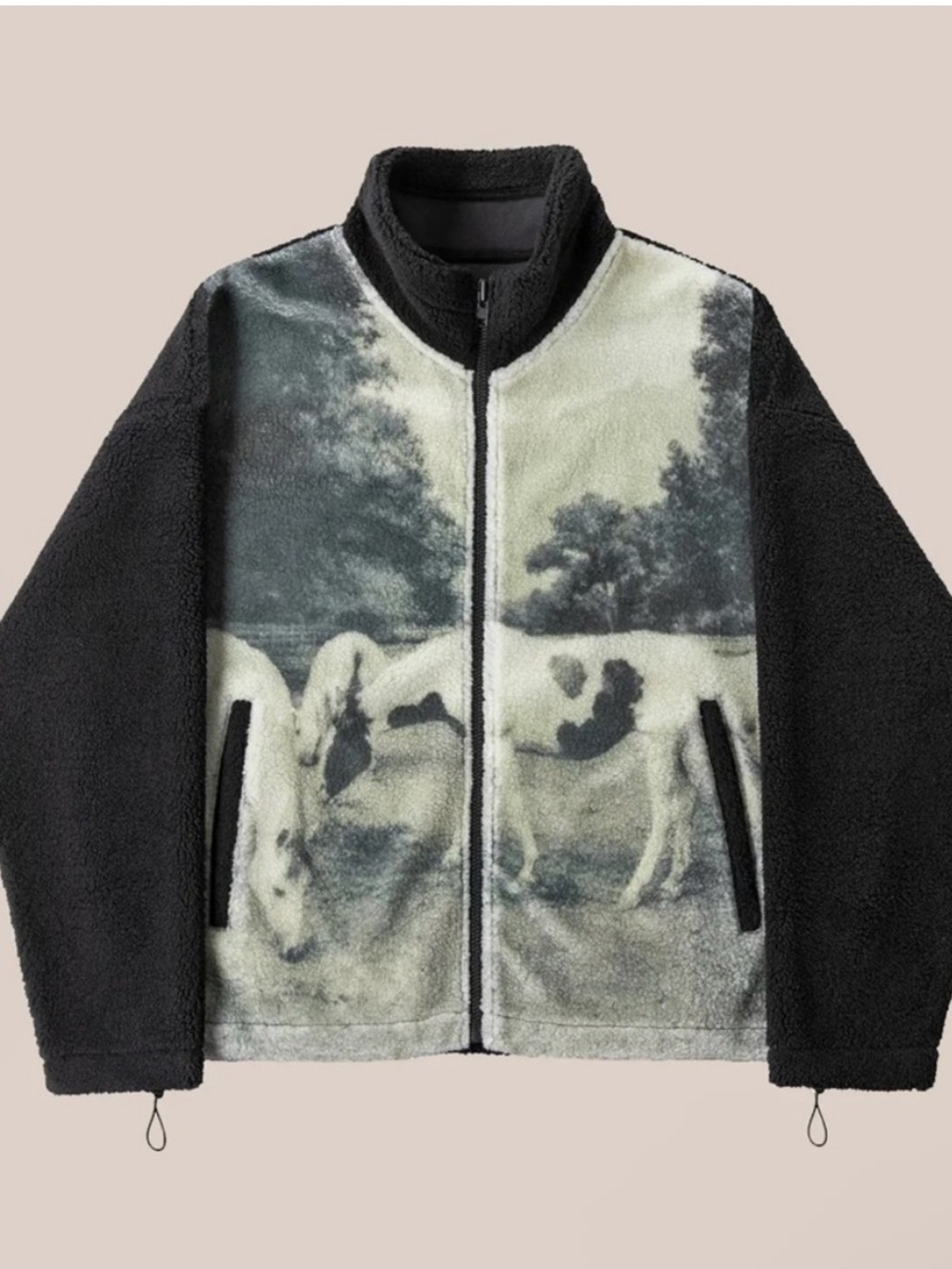 Found Free People Brand Horses Zip-up Sherpa M - Picture 5 of 5